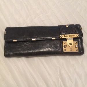 Juicy Couture Black Leather Long Wallet